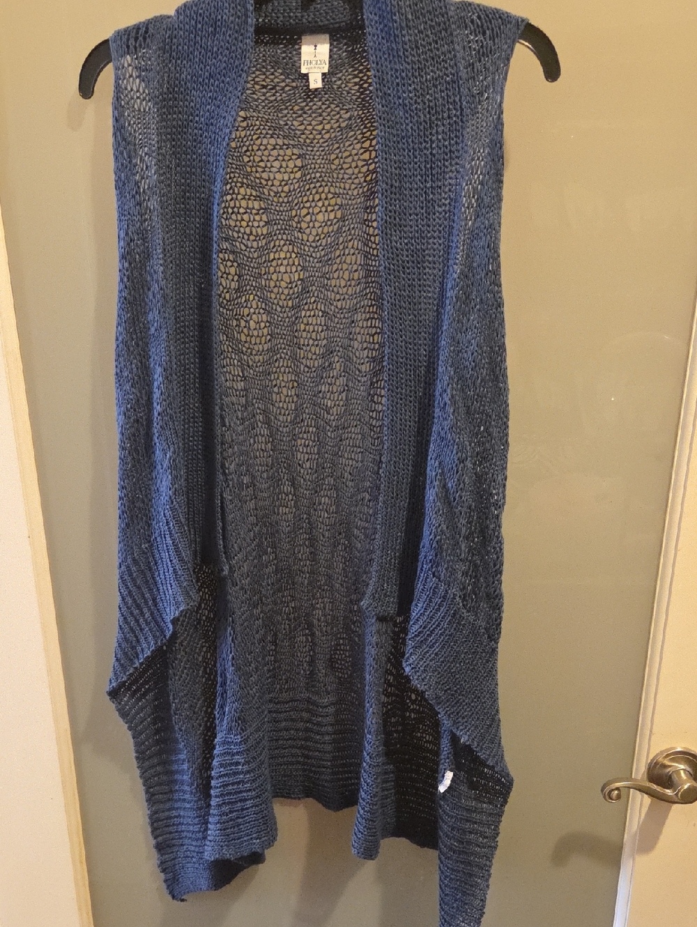 Pholya Blue Italian Crochet Duster. Boho
